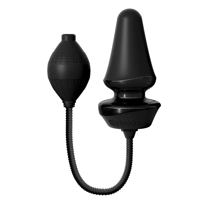 Inflatable Silicone Butt Plug Black