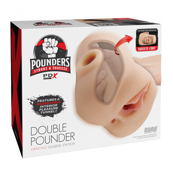 Double Pounder Vibrating Squeeze Stroker