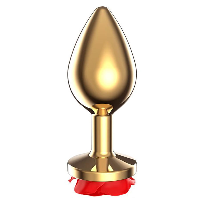 Plug Dorado Rosa Roja 9 cm